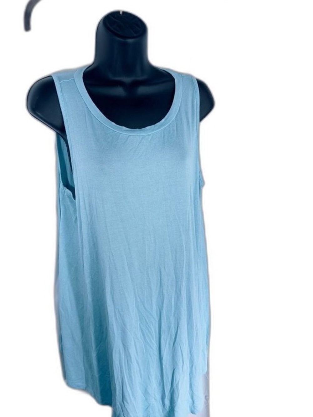 Relaxed Light Blue Scoop Neck Tank Top